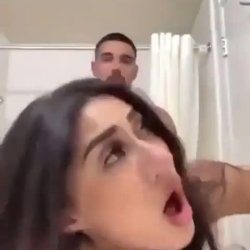 slut has her back blown out in the bathroom